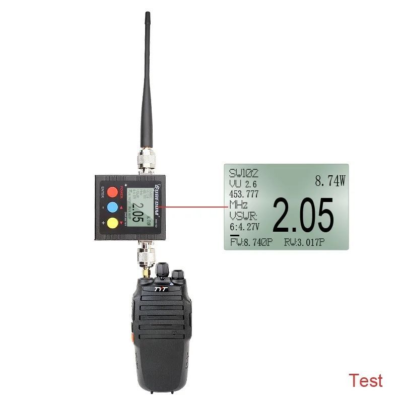 SW-102 เสาอากาศดิจิตอล Power & SWR Meter VSWR 1.00-19.9 VHF/UHF 125-525MHz สําหรับวิทยุสองทาง Ham Wa