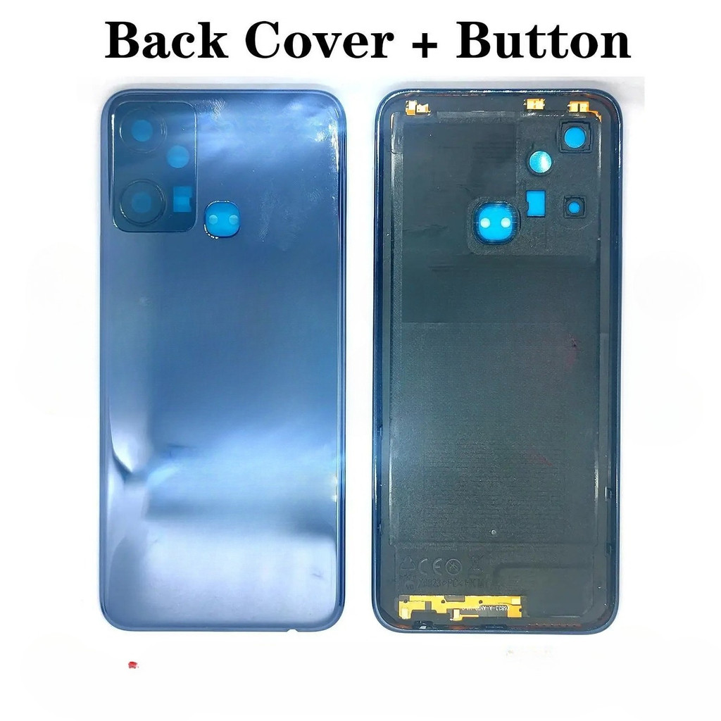 สําหรับ Infinix Smart 6 Plus / India X6823C X6823 ฝาหลังแบตเตอรี่พร้อมเลนส์กล้อง + ปุ่มด้านข้างอะไหล่ซ่อมที่อยู่อาศัย