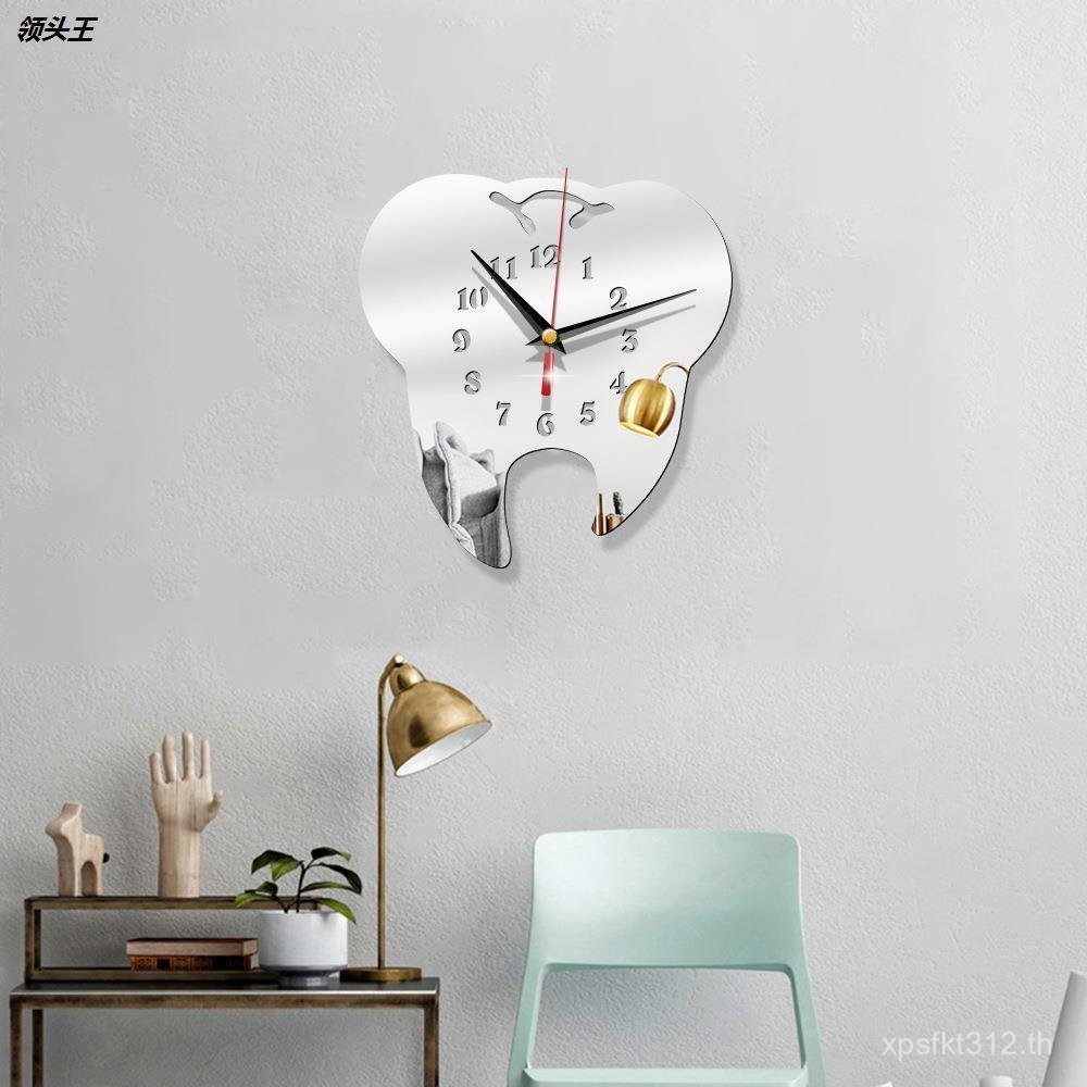 Y Cross สติ๊กเกอร์ติดผนังนาฬิกาเงียบพื้นหลังผนัง GZ103 อะคริลิค TV Wall Clock Force I Creative D ฟัน