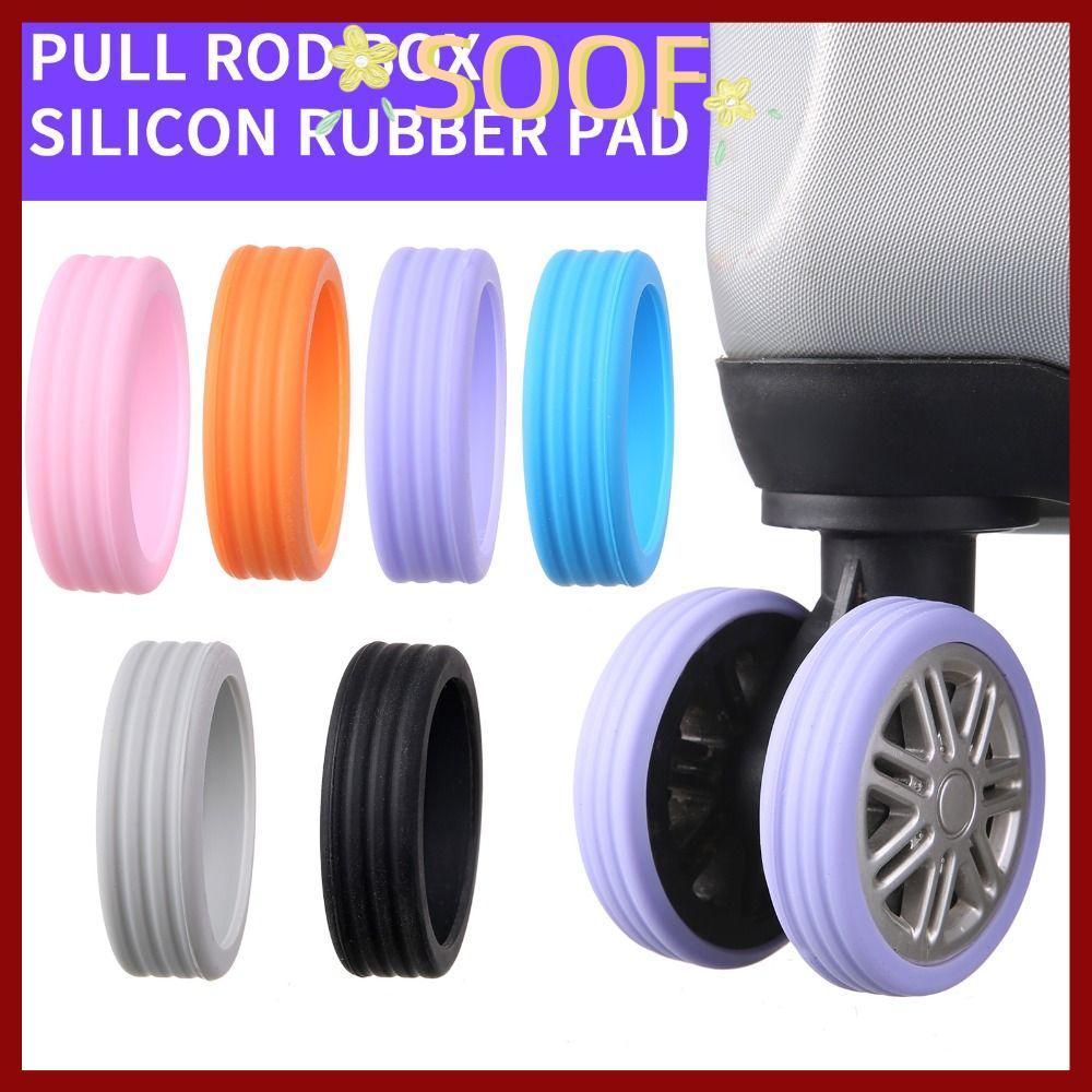 SOOF ฝาครอบล้อซิลิโคนกระเป๋าเดินทาง 4/8 ชิ้น เงียบ กันกระแทก ปกป้องล้อรองเท้า