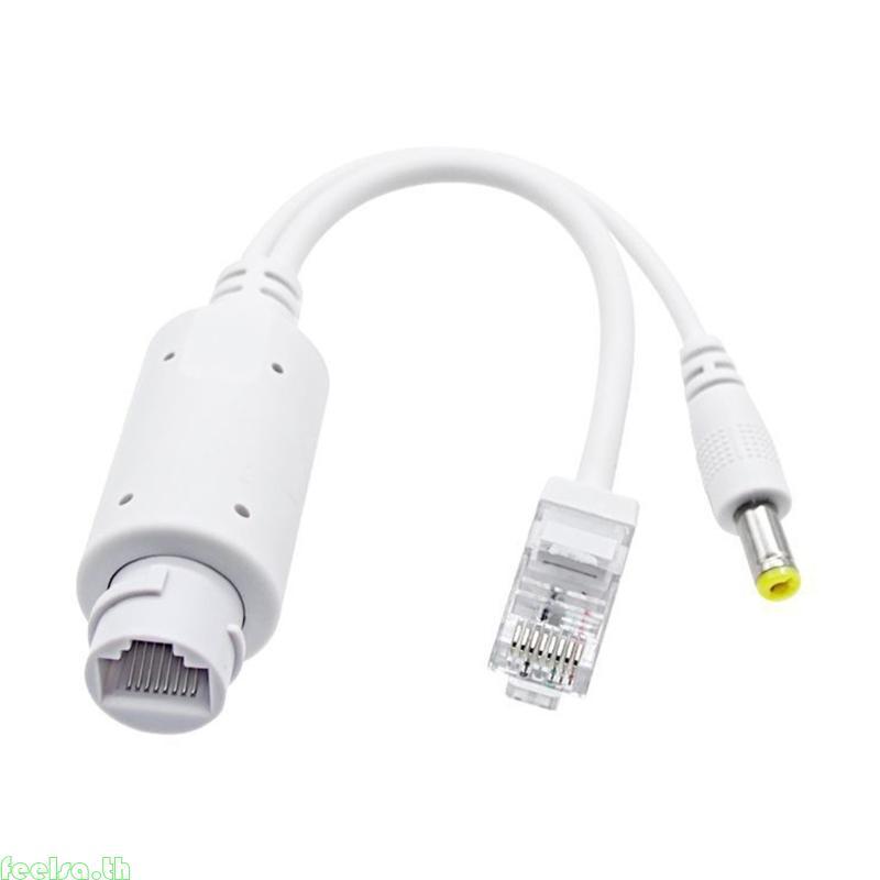 Feelia Outdoor 48V ถึง 12V PoE Splitter Adapter Compliant พร้อม IEEE802 3af Standard