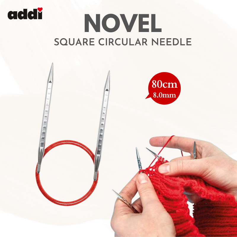 ADDI NOVEL Square Circular Needle 80cm 8.0mm, Japan Craft, DIY, Sewing, Knitting, Handicraft
