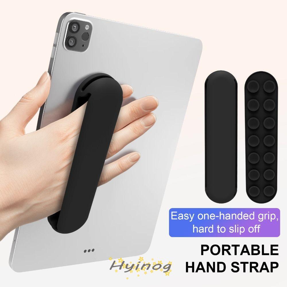 HYINOG แท็บเล็ตสายคล้องมือ, ถ้วยดูดสีทึบ eReader Holder, เข็มขัดคงที่ซิลิโคนกันลื่นสากล