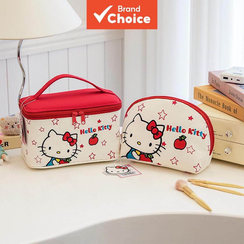กระเป๋าเครื่องสําอางสําหรับเดินทาง Sanrio, กระเป๋าจัดระเบียบ Hello Kitty Goyard, กล่องเก็บอุปกรณ์อาบ