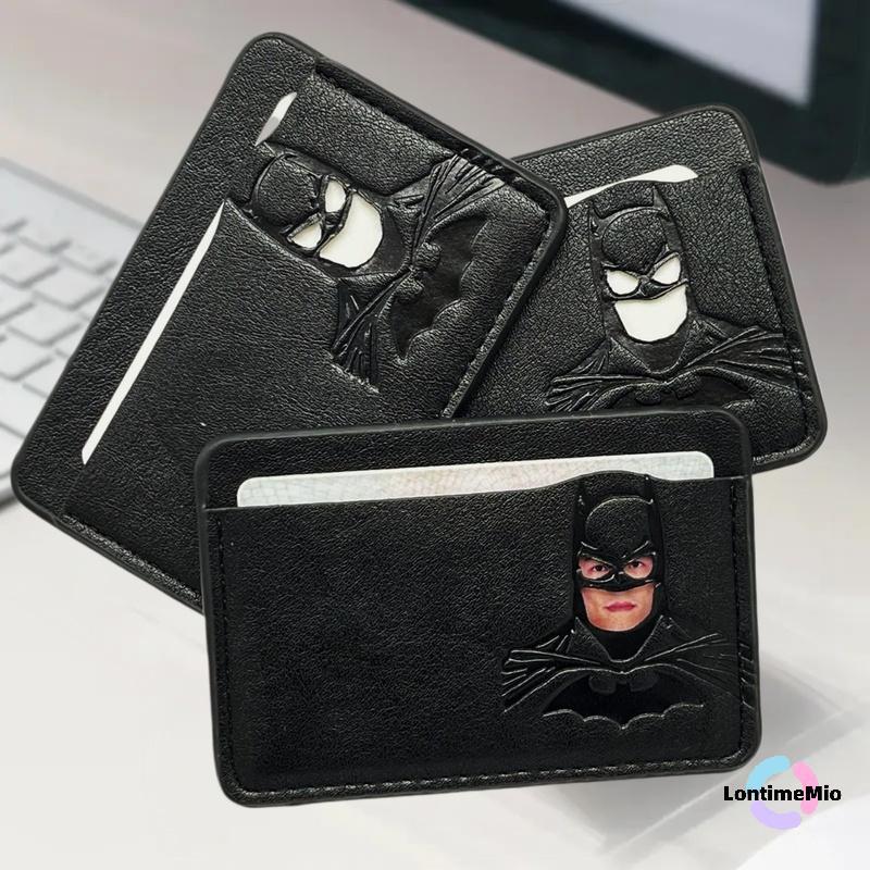 LontimeMio] Bat ID Wallet Slim Leather Card Holder Case Wallet With Hero Mask Creative Anniversary B