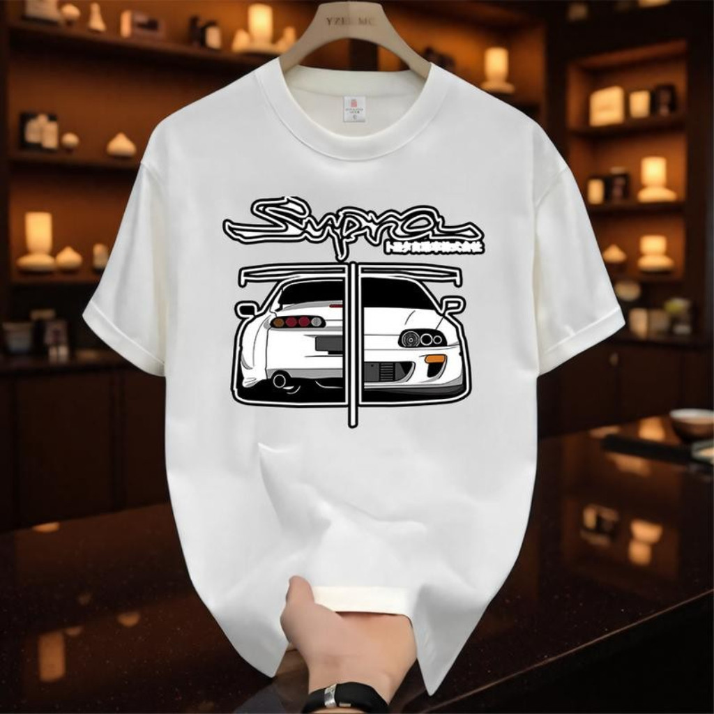 (24 Hours Delivery) Fashion Trend 100% Cotton Material Chic Design Short Sleeve Unisex Round Neck T