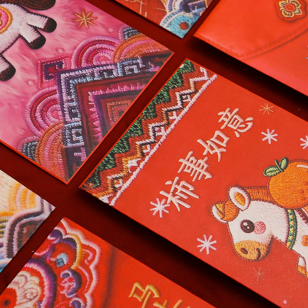 [3-5 วันมาถึง]6/12/24ชิ้น 2026 ม้าปีซองจดหมายสีแดง |  ปักการ์ตูนม้าและตัวละครนําโชค|ซองเงินเทศกาลฤดูใบไม้ผลิ - รูปที่ 6