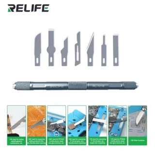 RELIFE RL-101B 8-in-1 ชุดมีดสําหรับโทรศัพท์มือถือเมนบอร์ด BGA PCB ชิป IC ซ่อม Degumming Spade Scraper ซ่อมเครื่องมือ