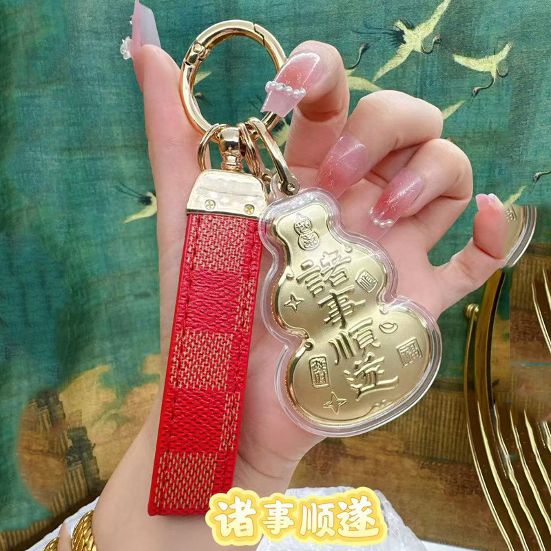 足金999含金葫芦天官赐福招财纳福诸事顺利钥匙扣黄金手机挂件Gold 999 with gold gourd heavenly blessing and wealth niuniuwudi.my202