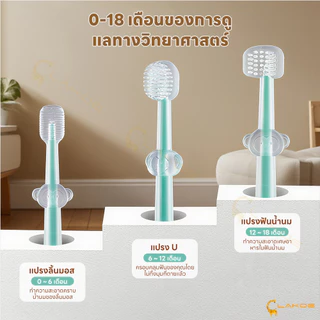 LAKOE แปรงสีฟันซิลิโคน แปรงสีฟันเด็ก แปรงสีฟันเด็กอายุ 0-18 เดือน เหมาะสำหรับเด็กทารก