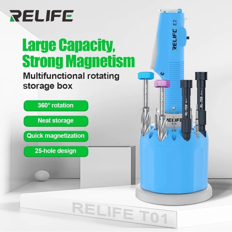 RELIFE T01 กล่องจัดเก็บอเนกประสงค์ 25 รูหมุนได้ 360°