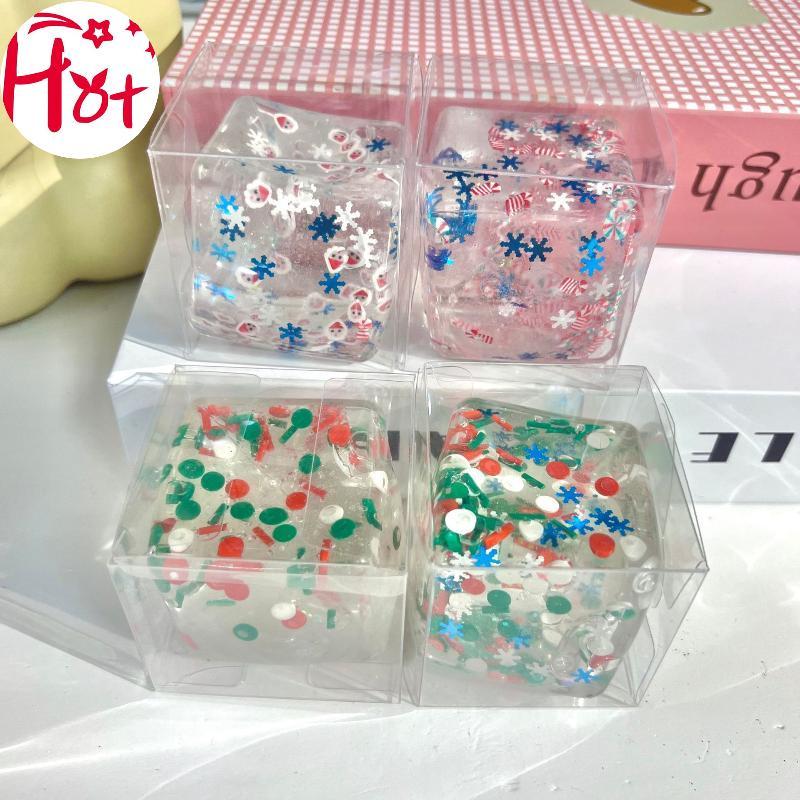 GE 1 ชิ้นคริสต์มาส Series Sensory Fidget ของเล่น Taba Squishy ความเครียดลูก Cube ช้า Rise Squishy ขอ