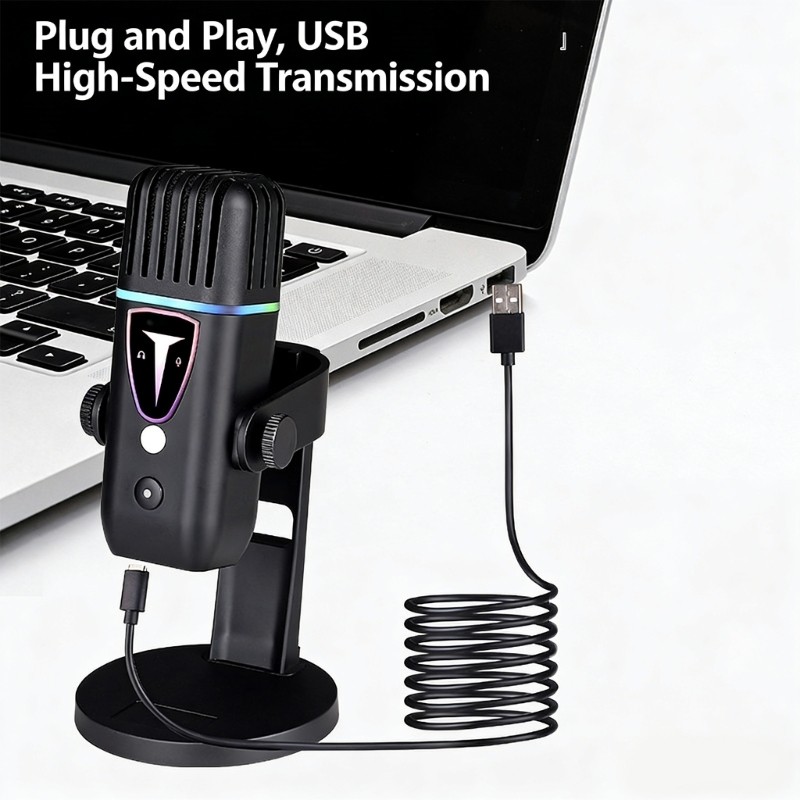 QUIM Professional Condenser Microphone Podcast Microphone Active Noise Cancelling