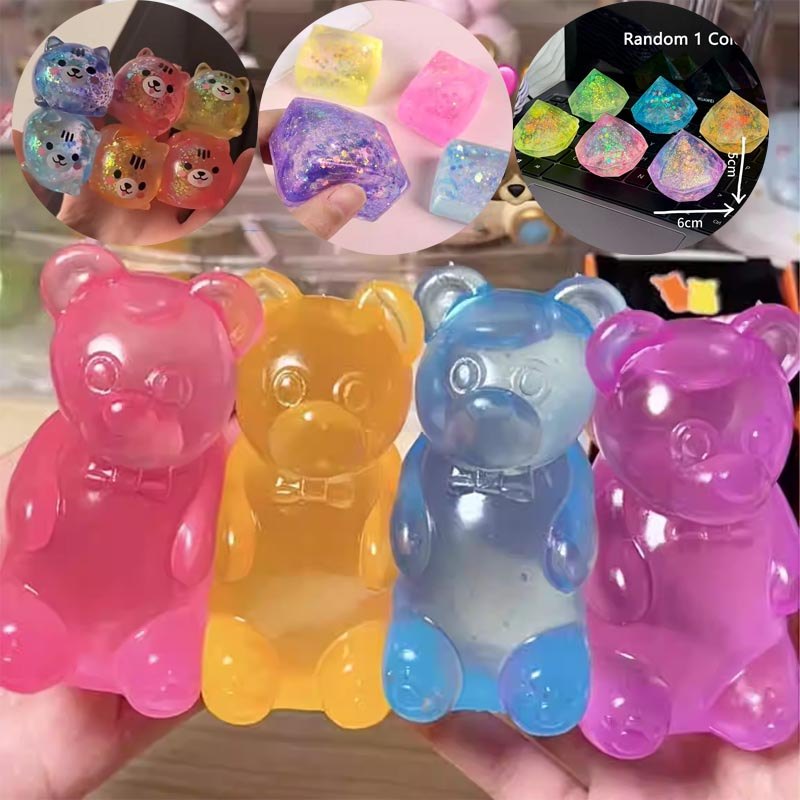 (พร้อมส่ง) ของเล่นบีบสกุชชี่ สกุชชี่ สกุชชี่น้ำแข็งหนึบยักษ์ หมีหนึบ แช่เย็นก่อนเล่น มีหลายแบบ สควิชทอย squishy