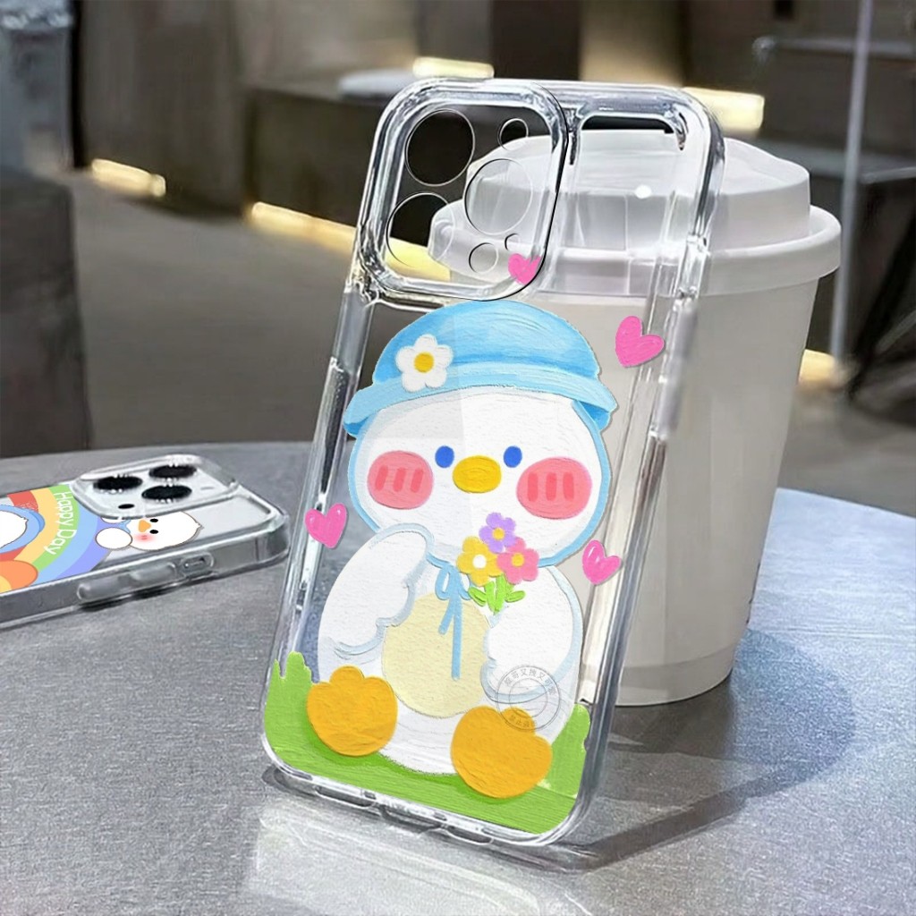 HP ต่อเนื่อง Softcase สําหรับ Oppo Reno 2f 3 4 4f 5 5f 6 7 8 8z 8t 10 11 11f 12 12f 13 13f 14 เป็ดน่