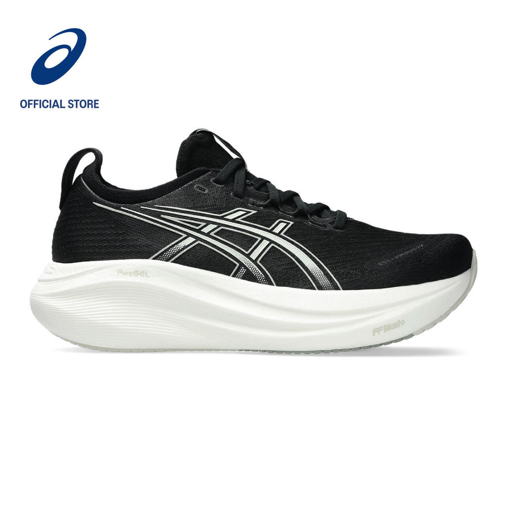 ASICS GEL-NIMBUS 27 WIDE สำหรับผู้หญิง สีดำและเทาทะเลสาบ