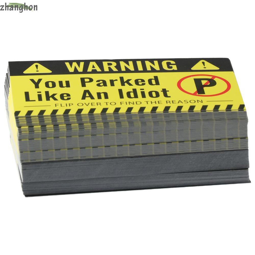 ZHANGHON การ์ดจอดรถ 100 ชิ้น, การ์ดจอดรถไม่ดีกระดาษแข็งตลก, คุณจอดเช่นการ์ด Idiot พร้อมเหตุผลการละเม