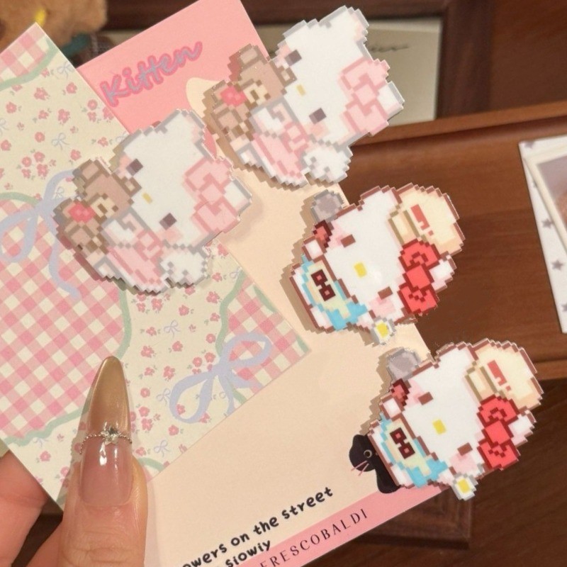 กิ๊บติดผมสี่ชิ้น Angel Cat Chef Duckbill คลิปพิกเซลสไตล์สาวหวานด้านข้าง Bangs All-Match Hairpin