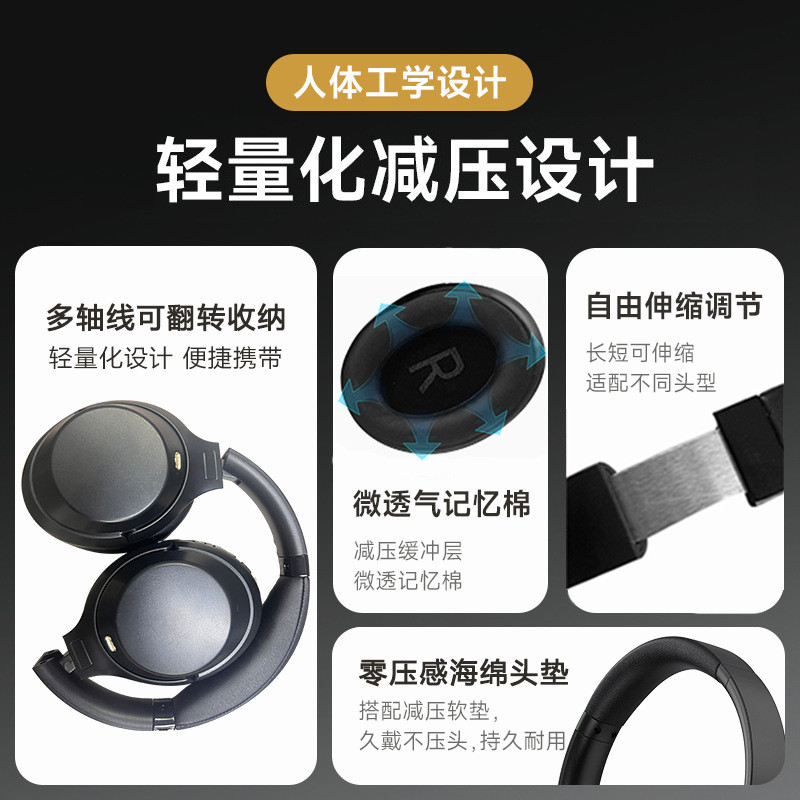 M4ANC ชุดหูฟังไร้สาย Cancelling Noise Cancelling ชุดหูฟังบลูทูธรวมทุกอย่างกีฬาชุดหูฟังเกม 5.4