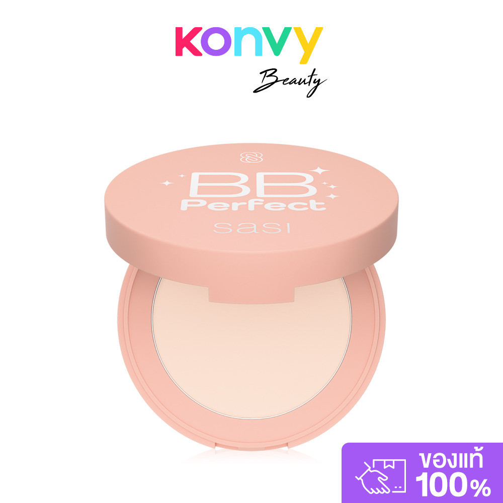 SASI BB Perfect Compact Powder 4.5g แป้งอัดแข็งผสมบีบี ศศิ ปกปิดเนียนเป๊ะ ให้สัมผัสบางเบาในเฉดสีธรรมชาติ พร้อมคุมมัน...