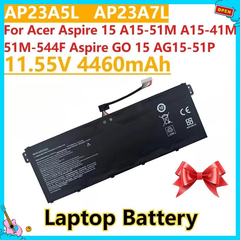 ใหม่ AP23A7L AP23A5L แบตเตอรี่แล็ปท็อป 11.55V 4460mAh สําหรับ Acer Aspire 15 A15-51M A15-41M 51M-544