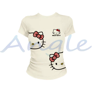「งานเกรดพรีเมียม งานเกรด A」เสื้อยืดยืดหยุ่นกระชับผู้หญิง สไตล์หวานน่ารัก แฟชั่นเสื้อผ้าผู้หญิงสไตล์เกาหลี C79