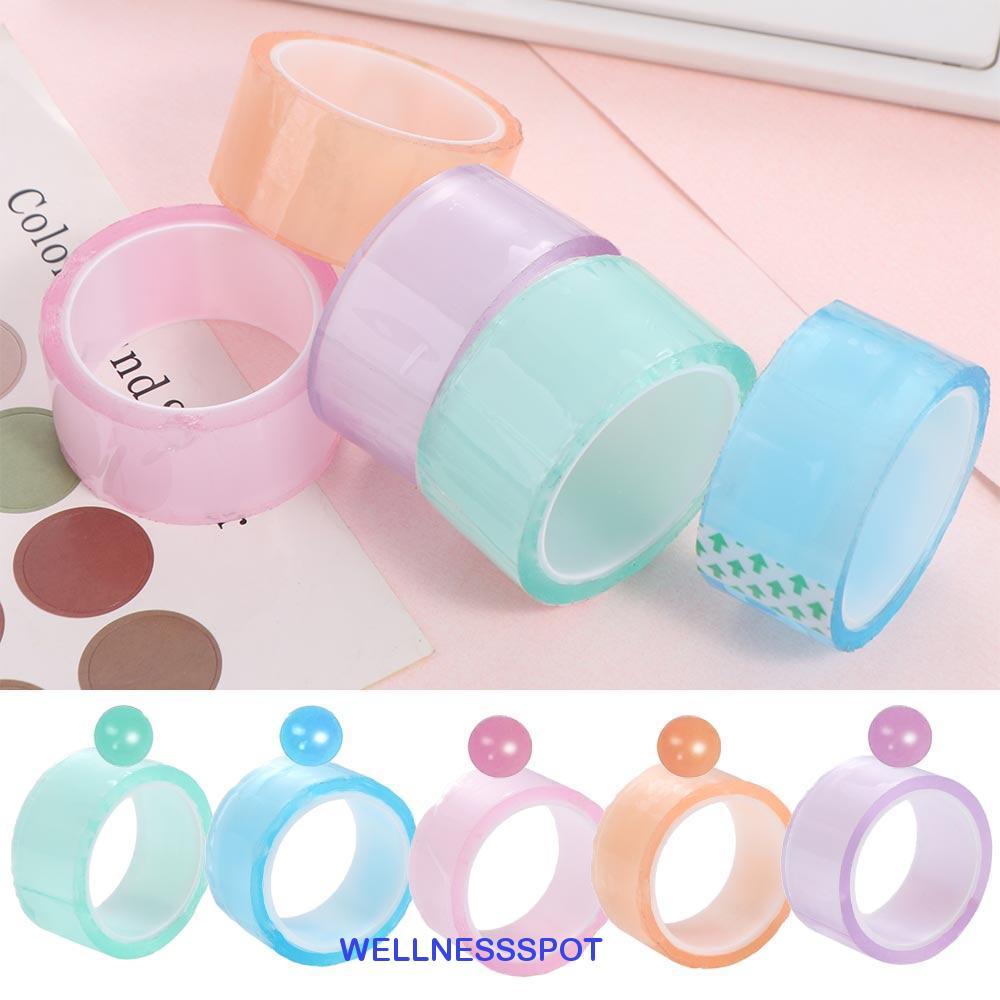 WELLNESSSPOT Sticky Ball Rolling Tapes, ทําลูกบอลสีของเล่นผ่อนคลายม้วนเทปกาว,งานฝีมือ DIY สีสัน Crafting Ball Sticky Tapes เครื่องใช้ในบ้าน