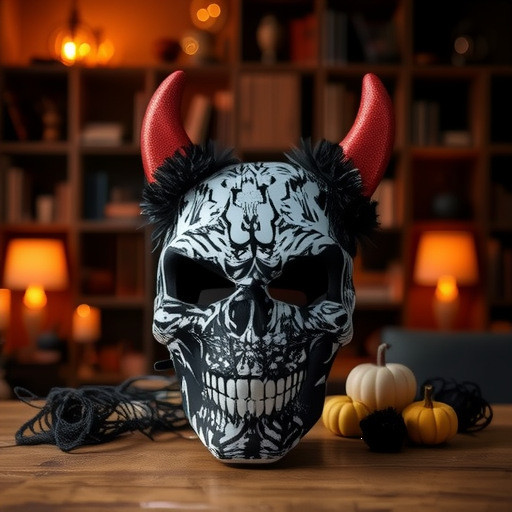 ฮาโลวีน Red Bull Horn Skull Mask Horror Full Face Mask Haunted House Escape Room Party Cosplay Props