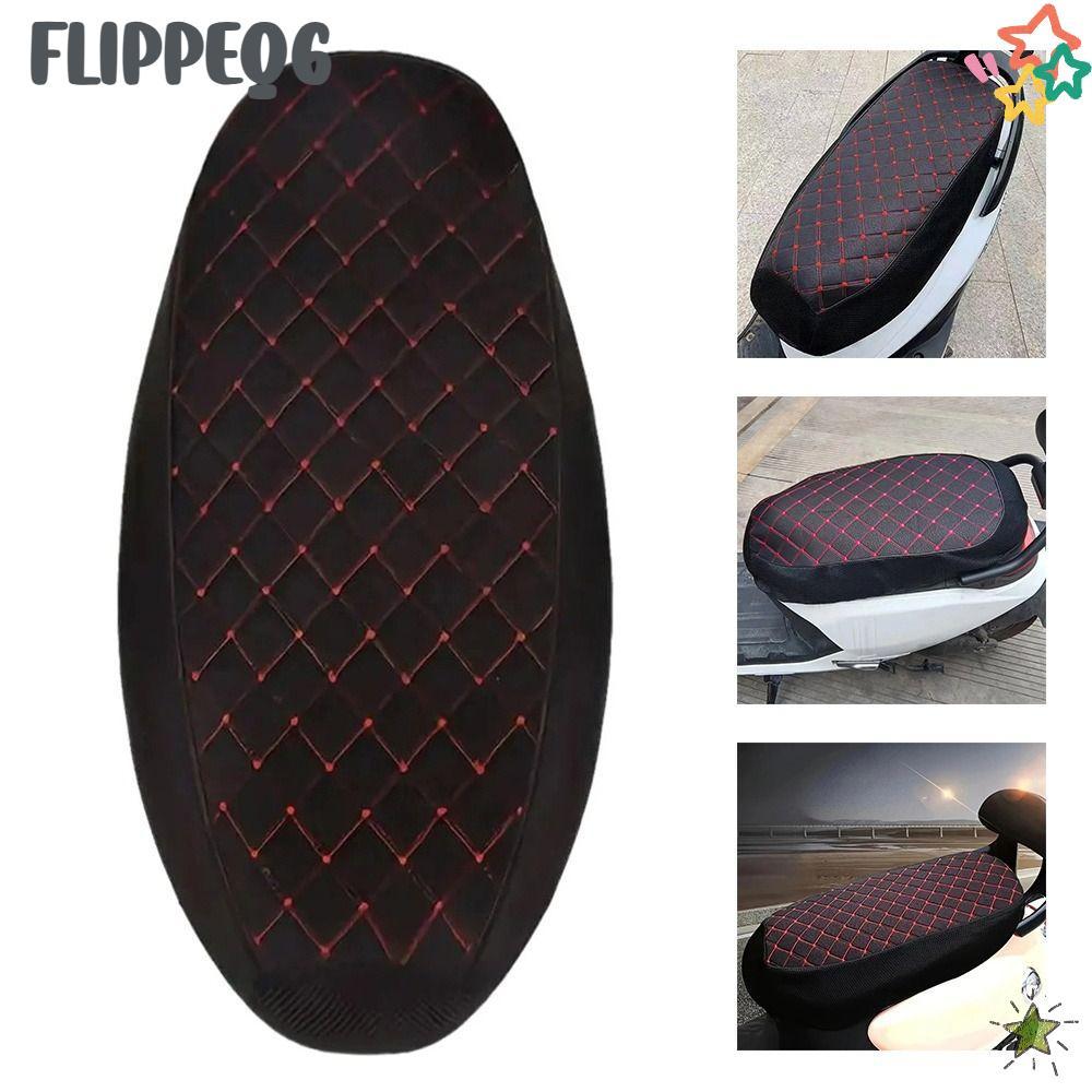 FLIPPEQ6 1 ชิ้นผ้าคลุมเบาะรถจักรยานยนต์,ผ้าตาข่ายระบายอากาศสกู๊ตเตอร์ตัวป้องกันเบาะ,กันน้ําป้องกันการลื่นไถลหนาจักรยานไฟฟ้าเบาะรองนั่งความสะดวกสบายขี่