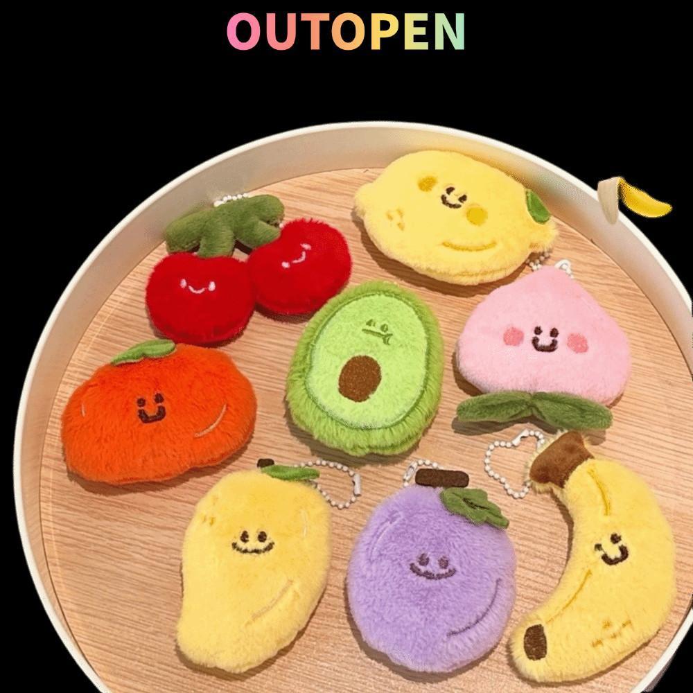 OUTOPEN พวงกุญแจและกระเป๋าเป้ตกแต่งด้วยตุ๊กตาผลไม้น่ารัก พร้อมสร้อยคอสำหรับของขวัญ