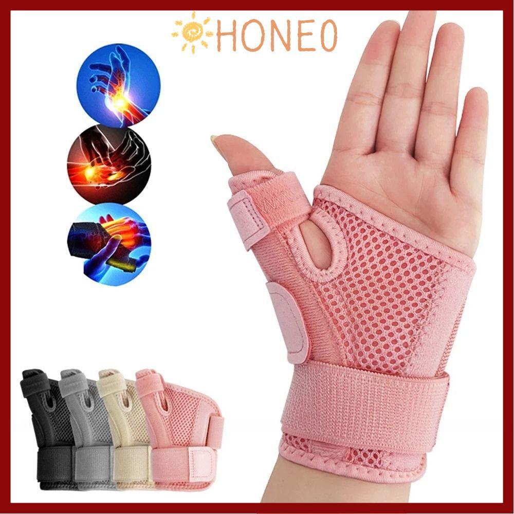 HONE 1 ชิ้นข้อมือยาม,เหมาะกับขวาและซ้ายป้องกันมือข้อมือนิ้วหัวแม่มือรั้ง,ระบายอากาศนิ้วหัวแม่มือสนับสนุนยืดหยุ่นเฝือกนิ้วหัวแม่มือสําหรับ Tendonitis