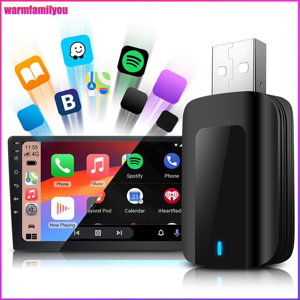 warmfamilyou Wired To Wireless Carplay & Android Auto Mini Adapter 2.4/5G WiFi AI Box for OEM Wired 