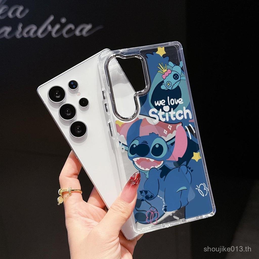 โลหะใสกล้องเคสโทรศัพท์การออกแบบการ์ตูนกับ Pusky Stitch สําหรับ Samsung S21 S24 S25 S22 S23 S20 S25FE