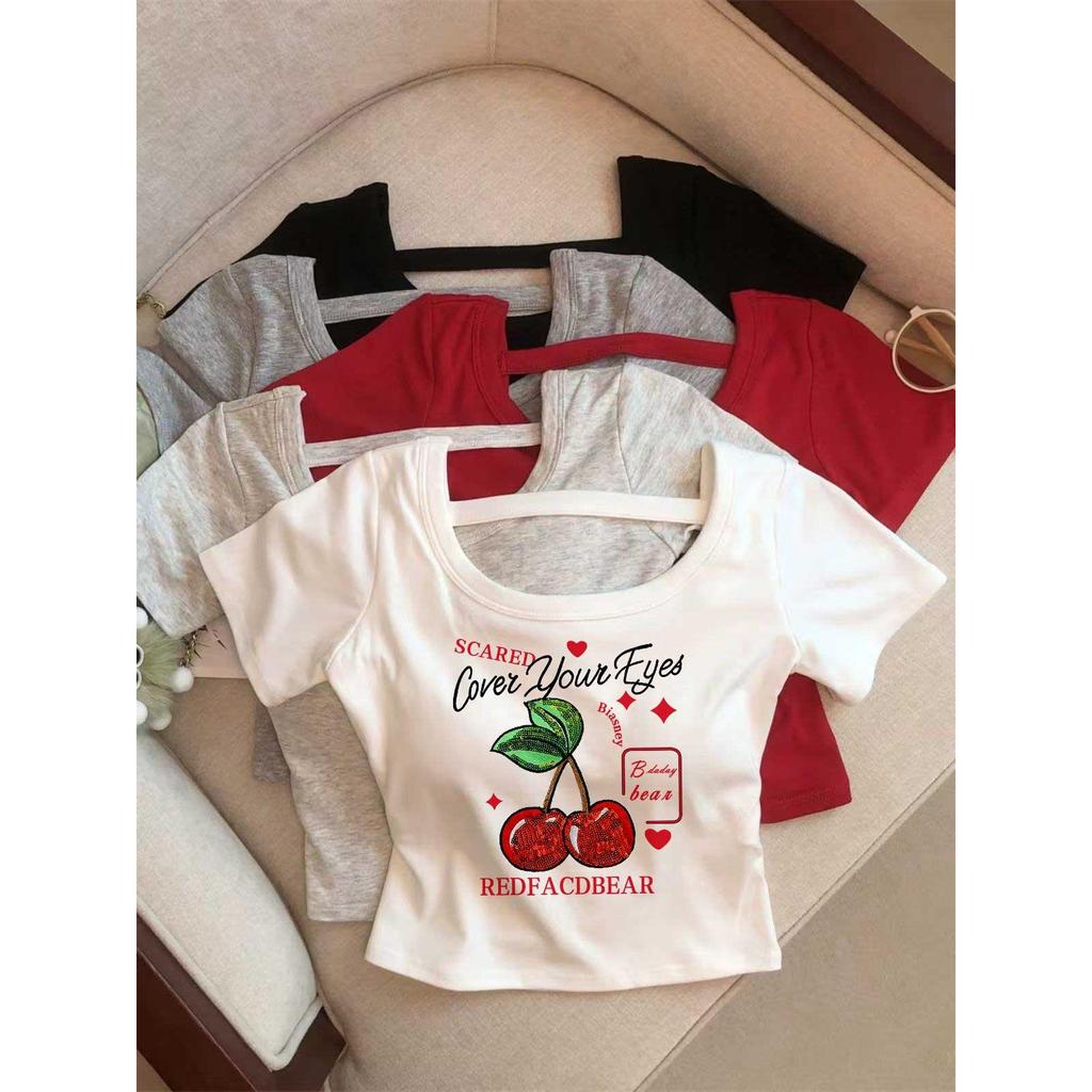 M-4XL  มี 4 สีให้เลือก บอดี้สูทผู้หญิง เสื้อผ้าคนอ้วนไซซ์ใหญ่ เสื้อโชว์หลังแซ่บๆ เสื้อเชิ้ตครอปสไตล์เกาหลี ฤดูร้อนใหม่ ม