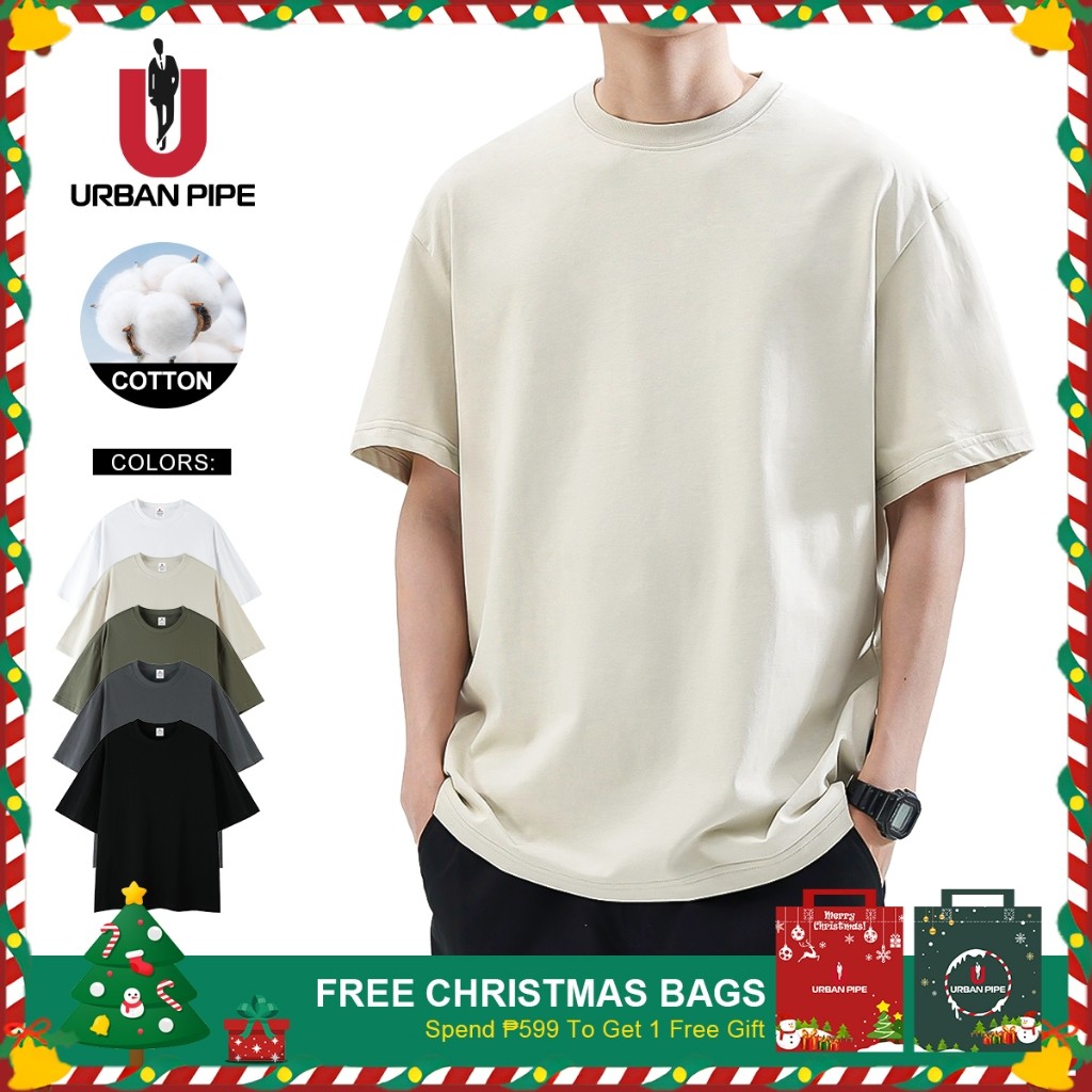 URBAN PIPE เสื้อยืดสําหรับผู้ชาย High Unisex Plain เสื้อยืดขนาดใหญ่ ML