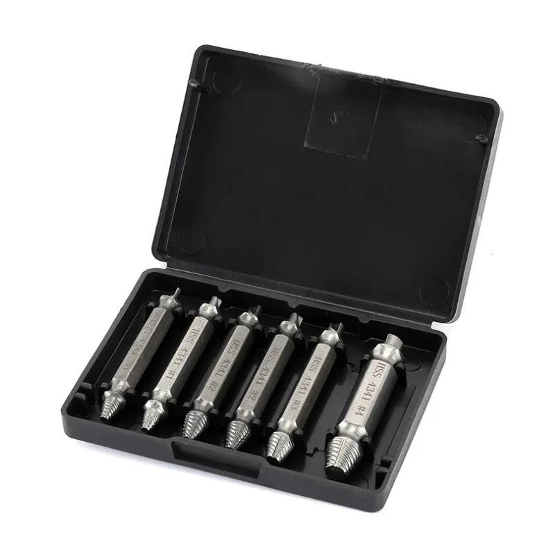 6pc HSS Extractor Double Head Screw Slide Tooth Removal Screwdriver Screwdriver Bit Broken Wire Tool