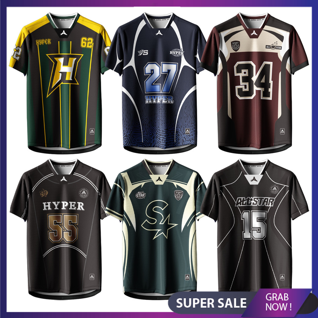 (BS) NFL KIDS ADULT JERSEY SUBLIMATION เสื้อยืด / BAJU NFL COLLAR JERSEY BUDAK DEWASA MAJ