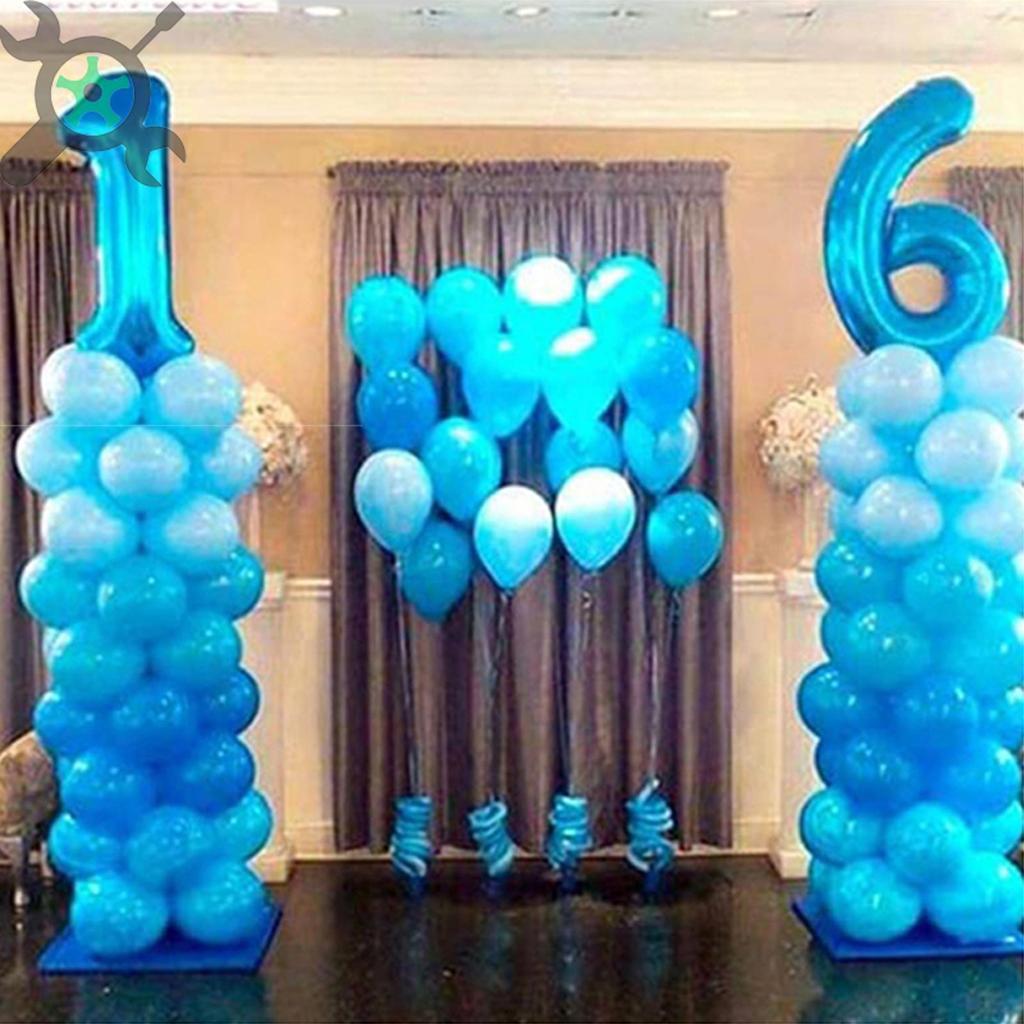 2 ชุดบอลลูนคอลัมน์ขาตั้งชุด 8.4ft ความสูงบอลลูน Arch ขาตั้งชุดฐานเสาและคลิปดอกไม้บอลลูนแบบใช้ซ้ําได้