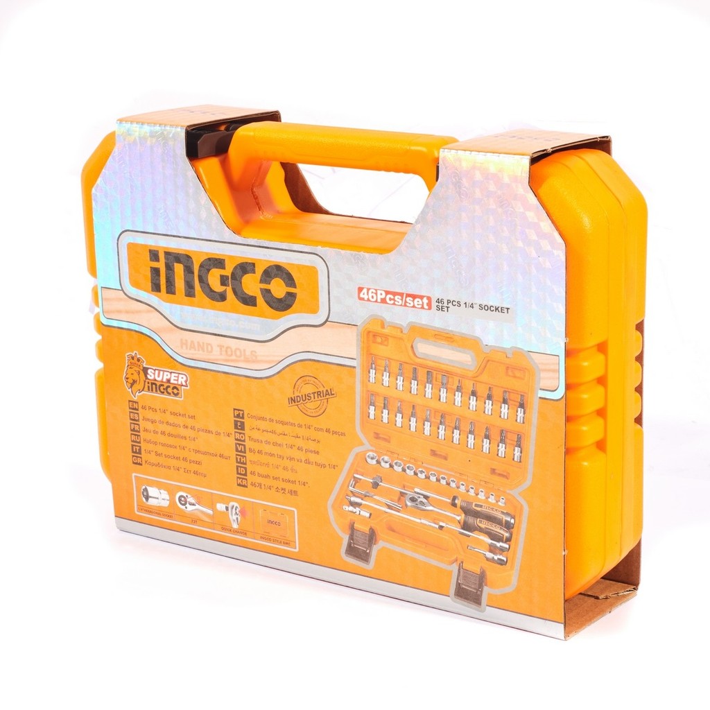 INGCO ชุดลูกบ๊อกซ์ 1/4 นิ้ว จำนวน 46 ชิ้น รุ่น HKTS14462 วัสดุเหล็กคุณภาพสูง ชุบโครเมี่ยม บรรจุกล่องพลาสติก BMC (อิงโก้) - รูปที่ 4