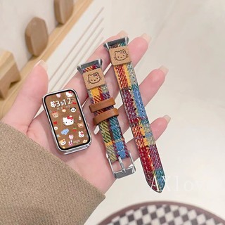 น่ารัก KT ลายสก๊อตสายรัดสําหรับ Huawei Band 11 10 9 8 11Pro สร้อยข้อมือแฟชั่นสําหรับ Huawei Band Fit 3 4Pro Watchband