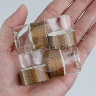 ขวดแก้วจิ๋ว10ml , 30ml ขวดแก้วฝาลายไม้ สไตล์มินิมอลญี่ปุ่น เหมาะสำหรับเครื่องปรุง ใบชา พริก เครื่องครัว