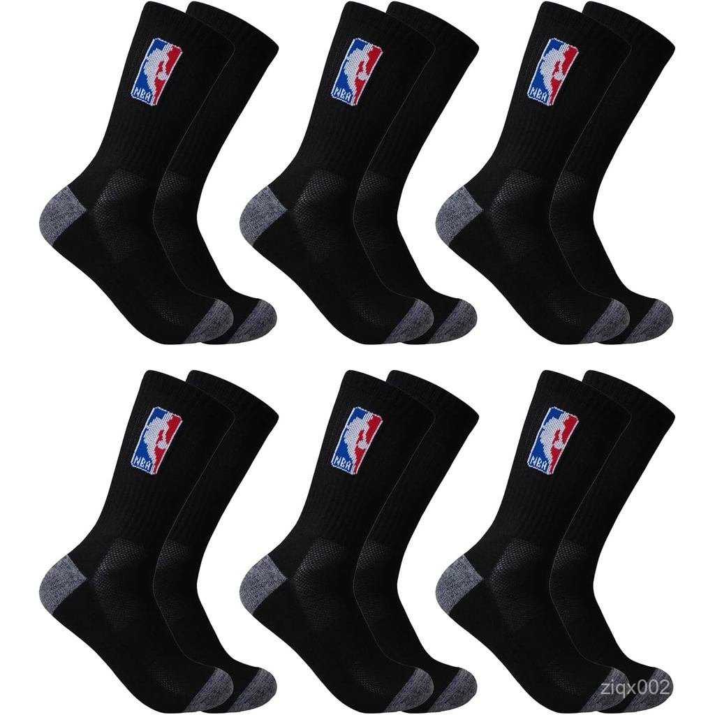 Ultra Game Menss NBA กรีฑาอย่างเป็นทางการ Cushioned Secure Fit Crew Socks - 6 Pack RD8F
