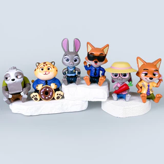 💥 จัดส่งจากประเทศไทย 💥6 ชิ้น Zootopia 2 คอสเพลย์ Judy Hopps Nick Wilde อะนิเมะรูป COD สต็อกรูปตุ๊กตาของเล่นสําหรับของขวัญเด็กคอลเลกชันเครื่องประดับรถตกแต่งเค้กตกแต่ง