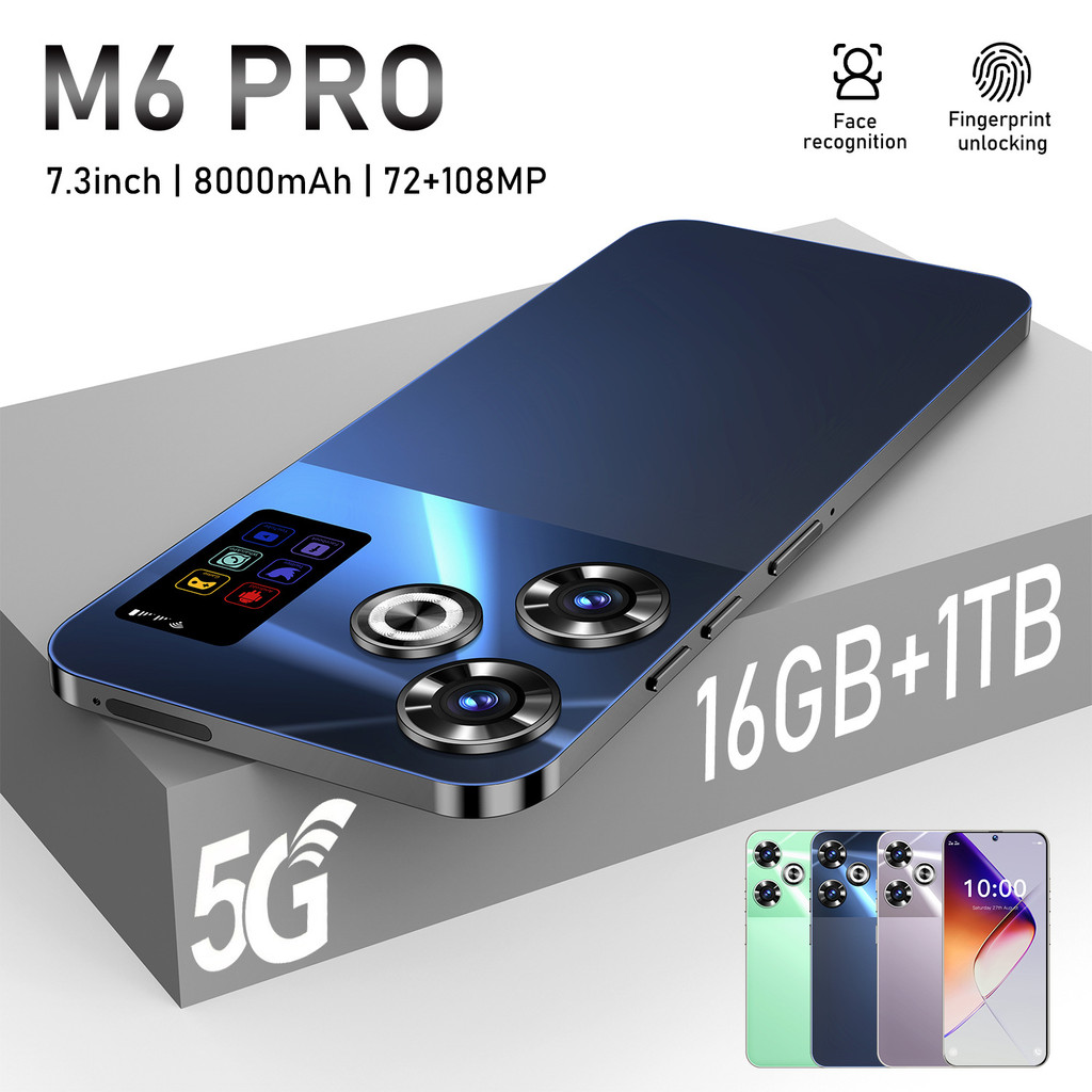 M6 PRO Android Smart Phome 16GB+1TB 8000mAh แบตเตอรี่