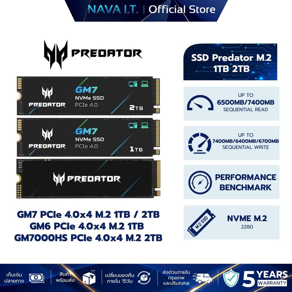 SSD Predator GM6/GM7 PCIe 4x4 M.2 1TB 2TB