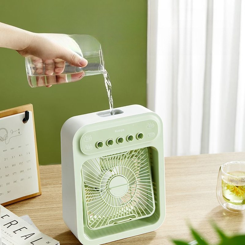 พัดลม Knirps หลายฟังก์ชัน สเปรย์ให้ความชื้นและความเย็น เงียบ สำหรับออฟฟิศ