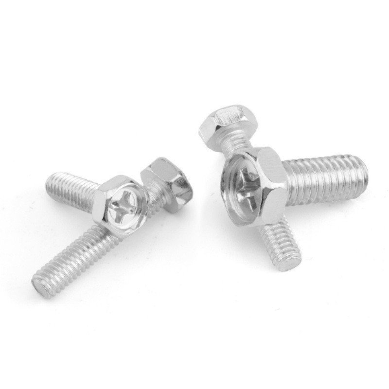สีขาวชุบ GB29.2 Bolt เว้าสมองด้านนอกหกเหลี่ยม M3-10 หลุมเว้า 4.8 เกรด Catties สกรูหัว Phillips Slot 