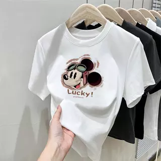 เสื้อยืดแขนสั้นแบบสบาย ๆ อารมณ์ด้านบน 2025 แฟชั่นใหม่สำหรับผู้ชายและผู้หญิง