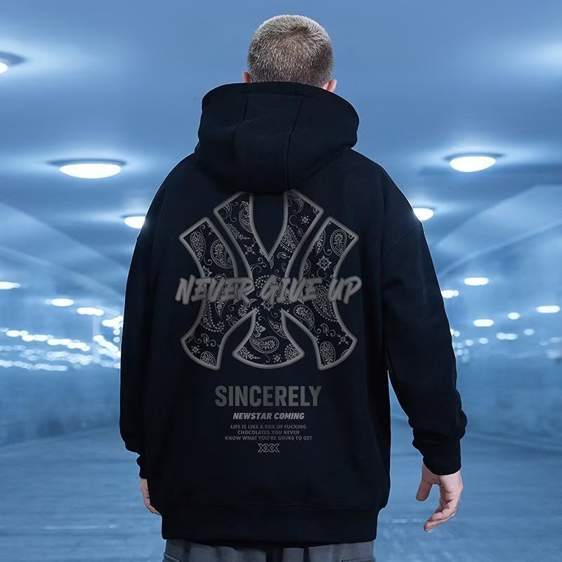 เสื้อ hood เสื้อฮู้ด h and m แจ็กเก็ตฮูดี้ผู้ชาย แบบหลวม Oversize มีซับขนแกะ ทันสมัย