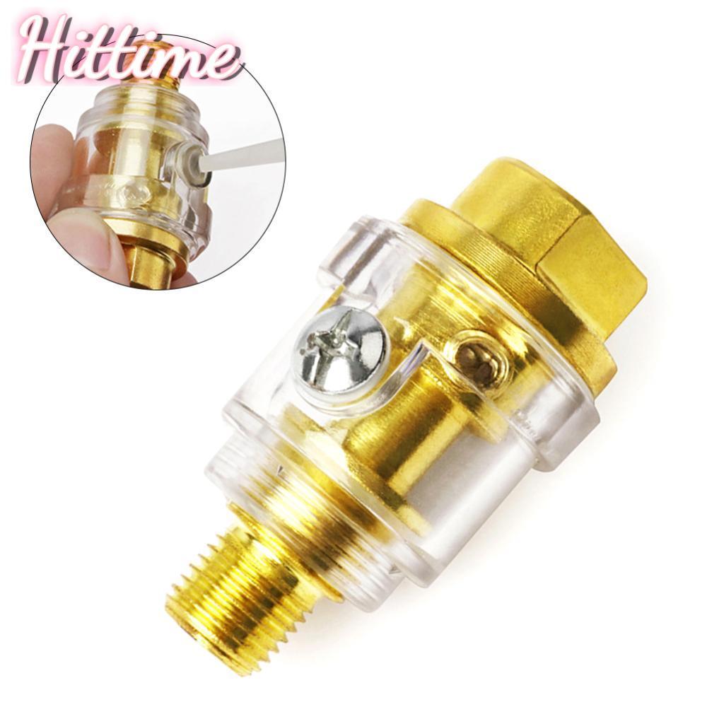 HITTIME 1/4 "NPT อัตโนมัติหล่อลื่น Mini In-Line Oiler Lubricator สําหรับเครื่องมือนิวเมติก Air Compr